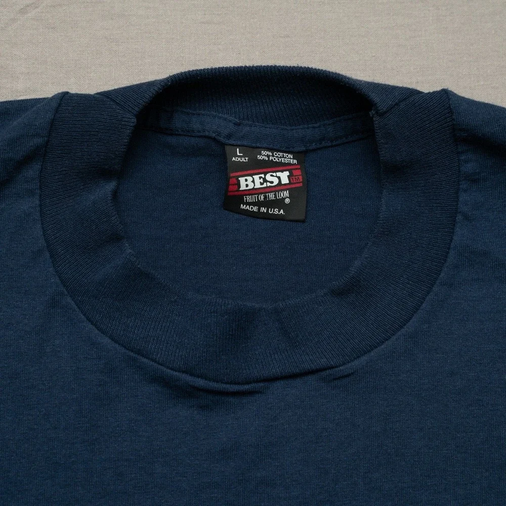 Vintage 80s 90s St Croix Valley 3rd Civil War Muster T Shirt Navy Blue Trumpet L